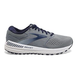 Brooks Beast 20 Road Running Shoes - Mens, Grey/Blue/White | IE-FNR492576